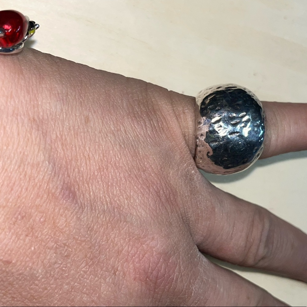 925 sterling silver made in Israel chunky light weight dome styled ring sz N - Picture 2 of 5